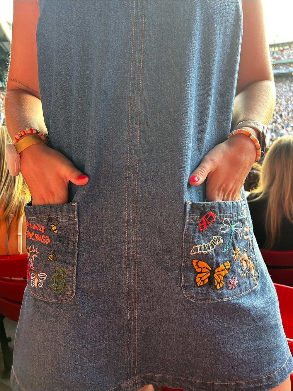 Hand Embroidered Denim Dress for Noah Kahan - Picture 5 of 7